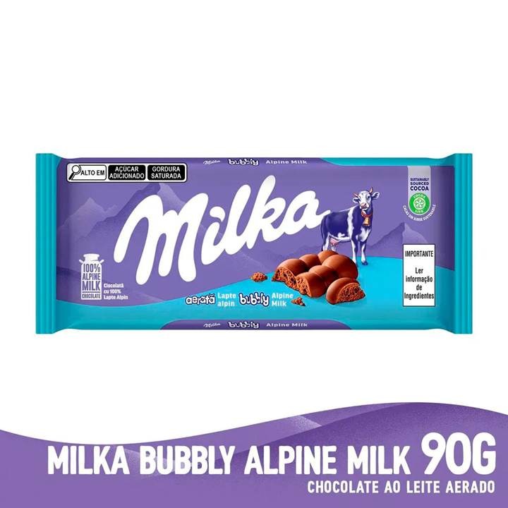 Chocolate Milka Bubbly Ao Leite 90g em Oferta na Shopee