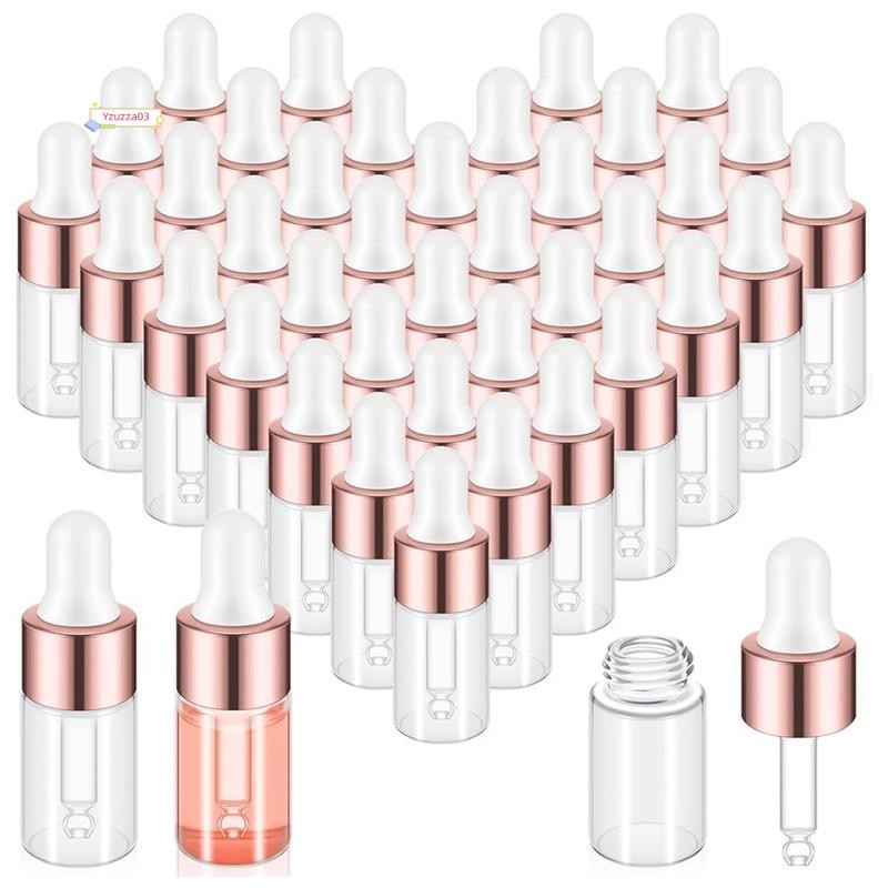 100 Unidades Mini Frasco Conta-Gotas De Vidro Transparente Frascos Óleo Essencial Recipientes De Amostra Para Viagens 3Ml Durável Fácil Instalação De Usar