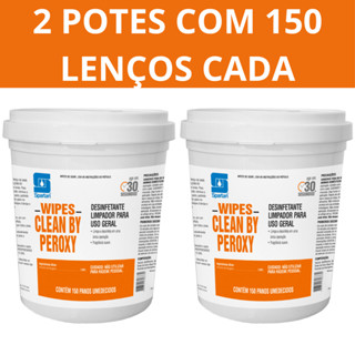 Kit 2 potes Wipes Clean By Peroxy Lenços Limpeza - Spartan em Oferta na Shopee
