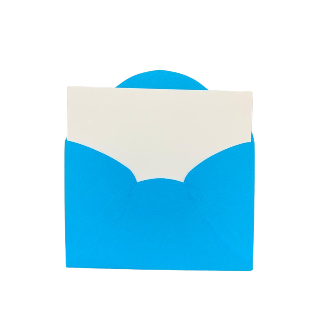 Envelope Visita Azul + Cartão Branco 11,5x8 Cm 50 Unidades