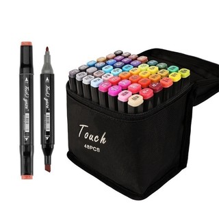 Kit 48 peças Caneta Marcadora Com estojo Ponta Grossa e Fina Aquarela papelaria Escolar E…