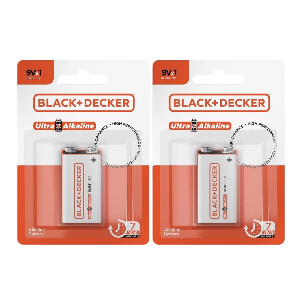 Kit 2 Baterias Pilha Alcalina 9V 6LR61 Sensor Black+Decker - Home Appliances