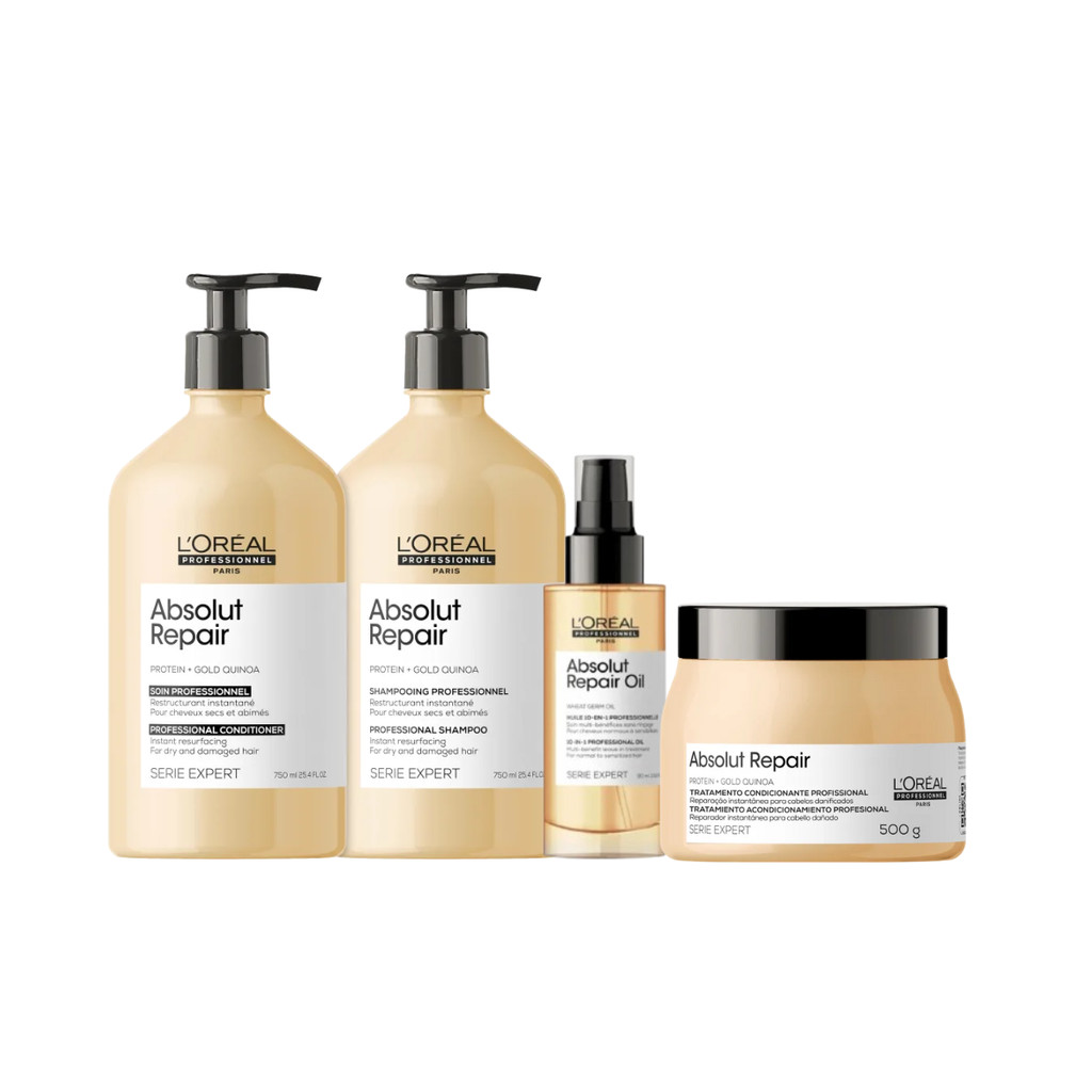 Kit L'Oréal Professionnel Absolut Repair Gold Quinoa + Protein Quadruplo (4 Produtos) - Beauty