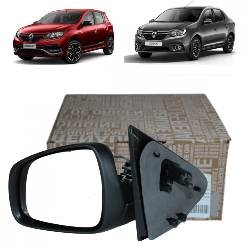 Retrovisor manual esquerdo Renault Sandero Logan em Oferta na Shopee