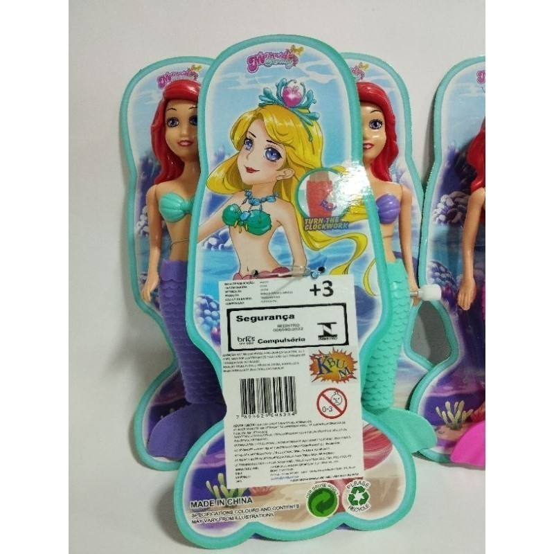 Boneca Sereia Nadadora Sereia Encantada Nada de Verdade Piscina - Banho - A Corda
