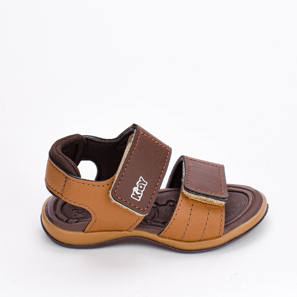 Sandália Infantil Menino Kidy Bebê Equilíbrio Fecho Duplo Marrom em Oferta na Shopee