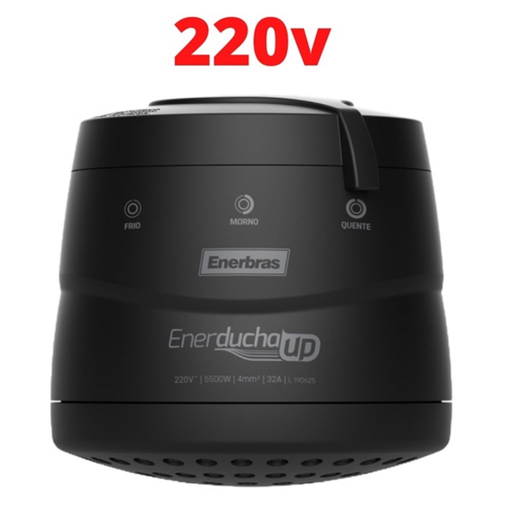 Chuveiro EnerDucha Up3 Preto 3 Temperatura 5500W 220V Enerbras