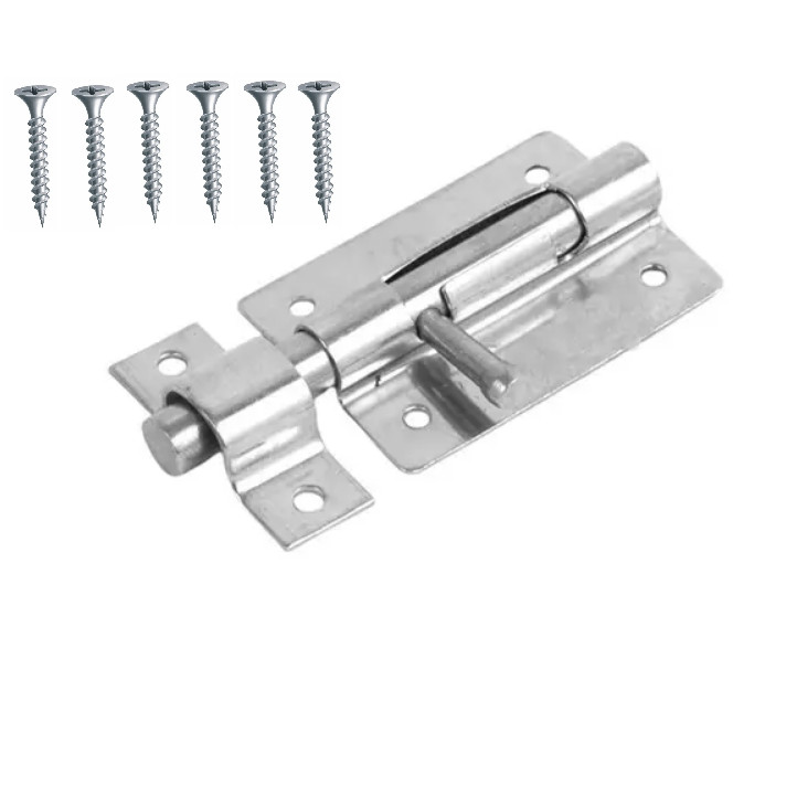 Ferrolho Trinco para Porta 7,5 cm. - 1 unidade + 6 parafusos ID2547F em Oferta na Shopee