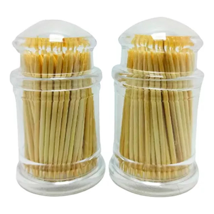 Jogo De Paliteiros De Acrílico 2pçs Porta Palito Com Palitos