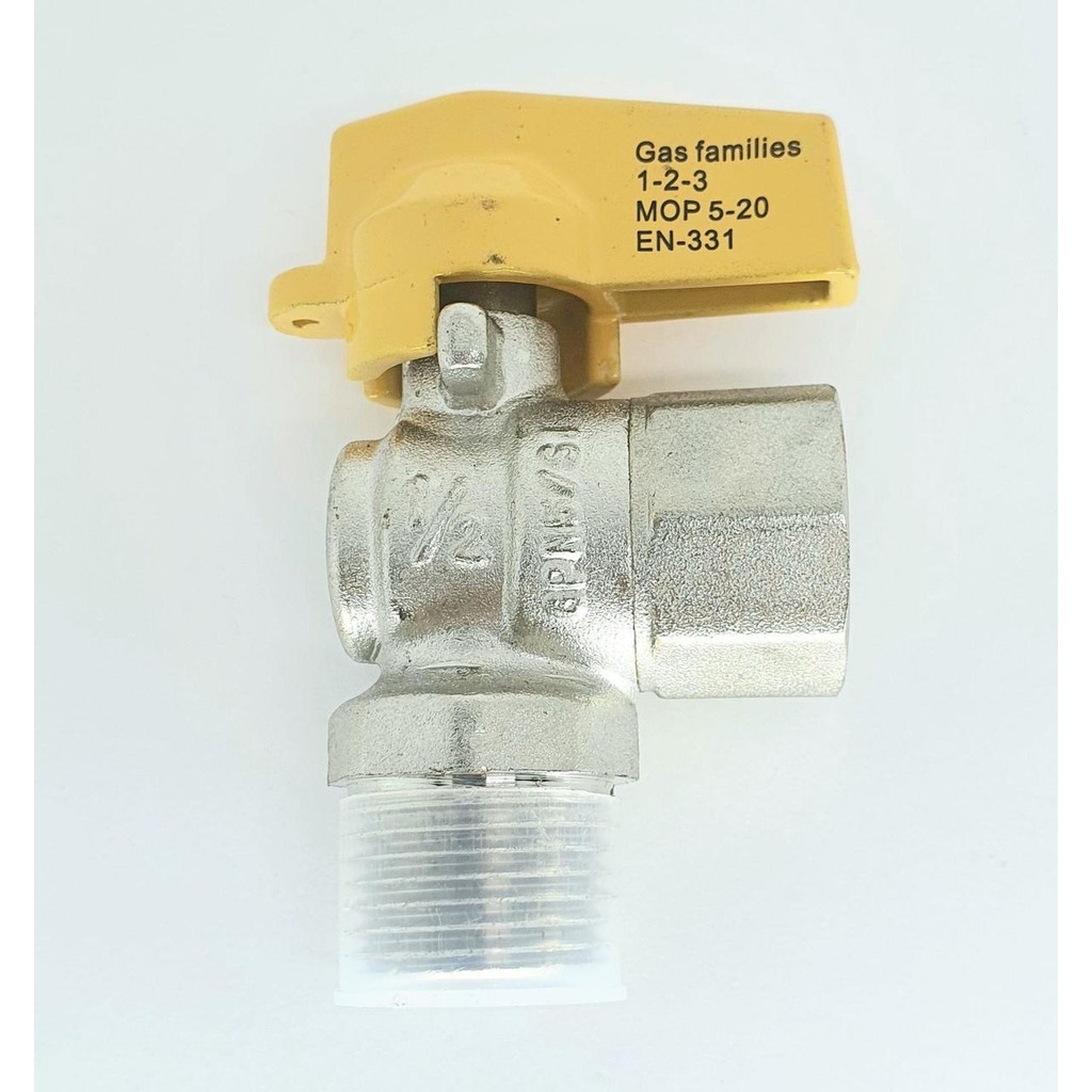 VALVULA ESFERA IVM ANGULAR GAS 1/2 MXF BORBOLETA AMARELA