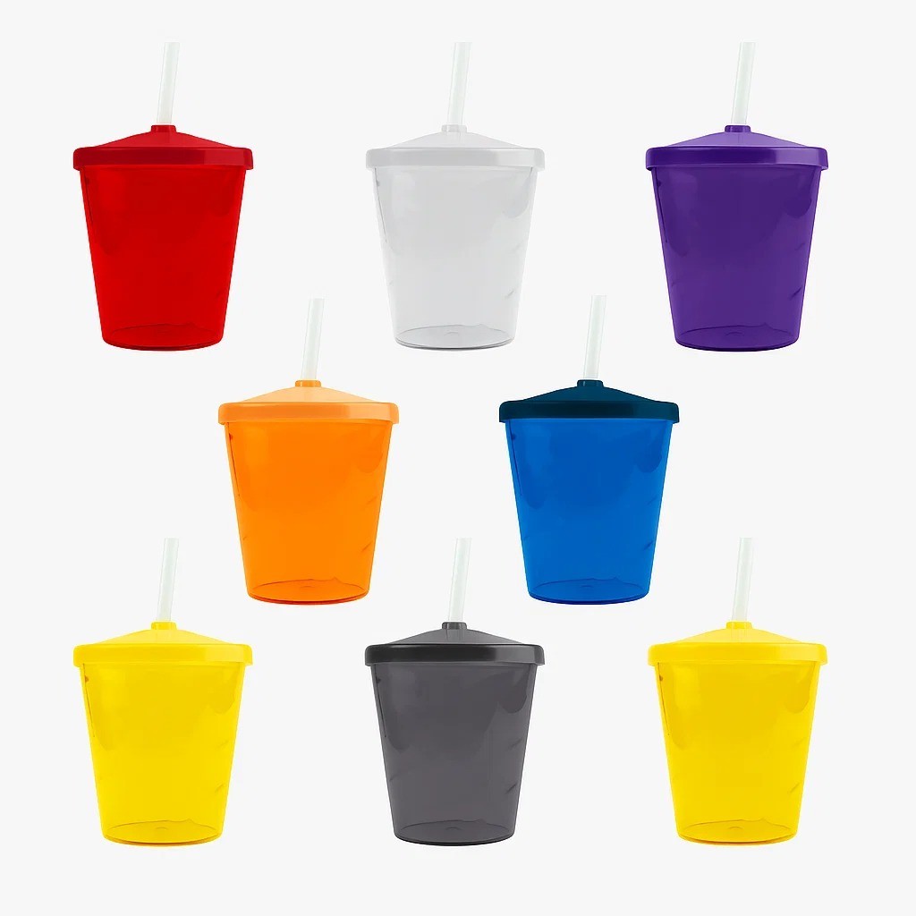 Copo Twister Shake 350ml Acrílico Com Tampa e Canudo