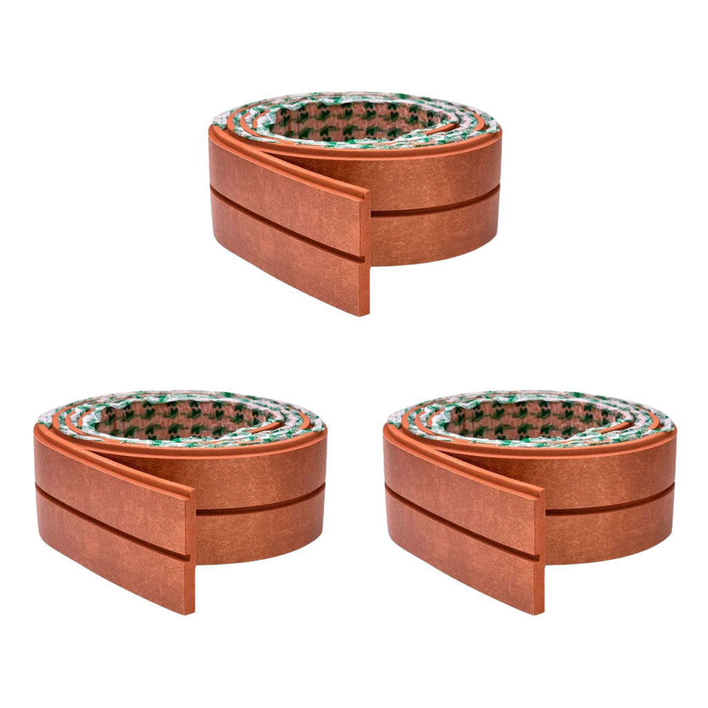 KIT COM 3 MEU RODAPE PAINEL RIPADO AUTOCOLANTE LINHA URBAN PLUS BRONZE (10 METROS)
