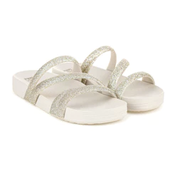 Sandália Zaxy Papete Glitter Off White - Feminino