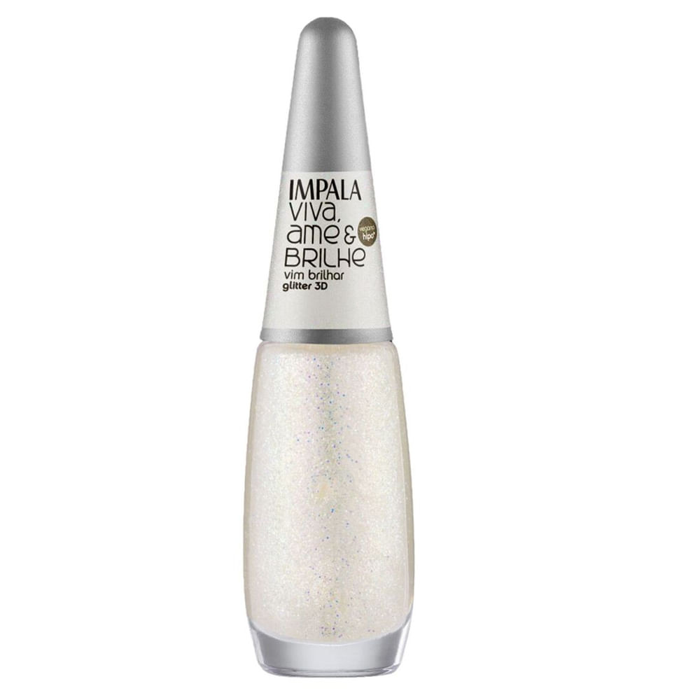Esmalte Impala Viva, Ame e Brilhe Vim Brilhar Glitter 3D - Beauty