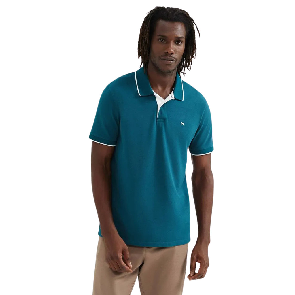 Camiseta Polo Masculina Hering Bordado Verde