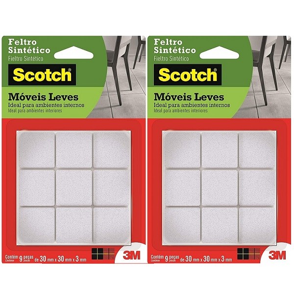 Kit com 18 Feltro Adesivo Cadeira Sofa Quadrado G 30MM SCOTCH 3M em Oferta na Shopee
