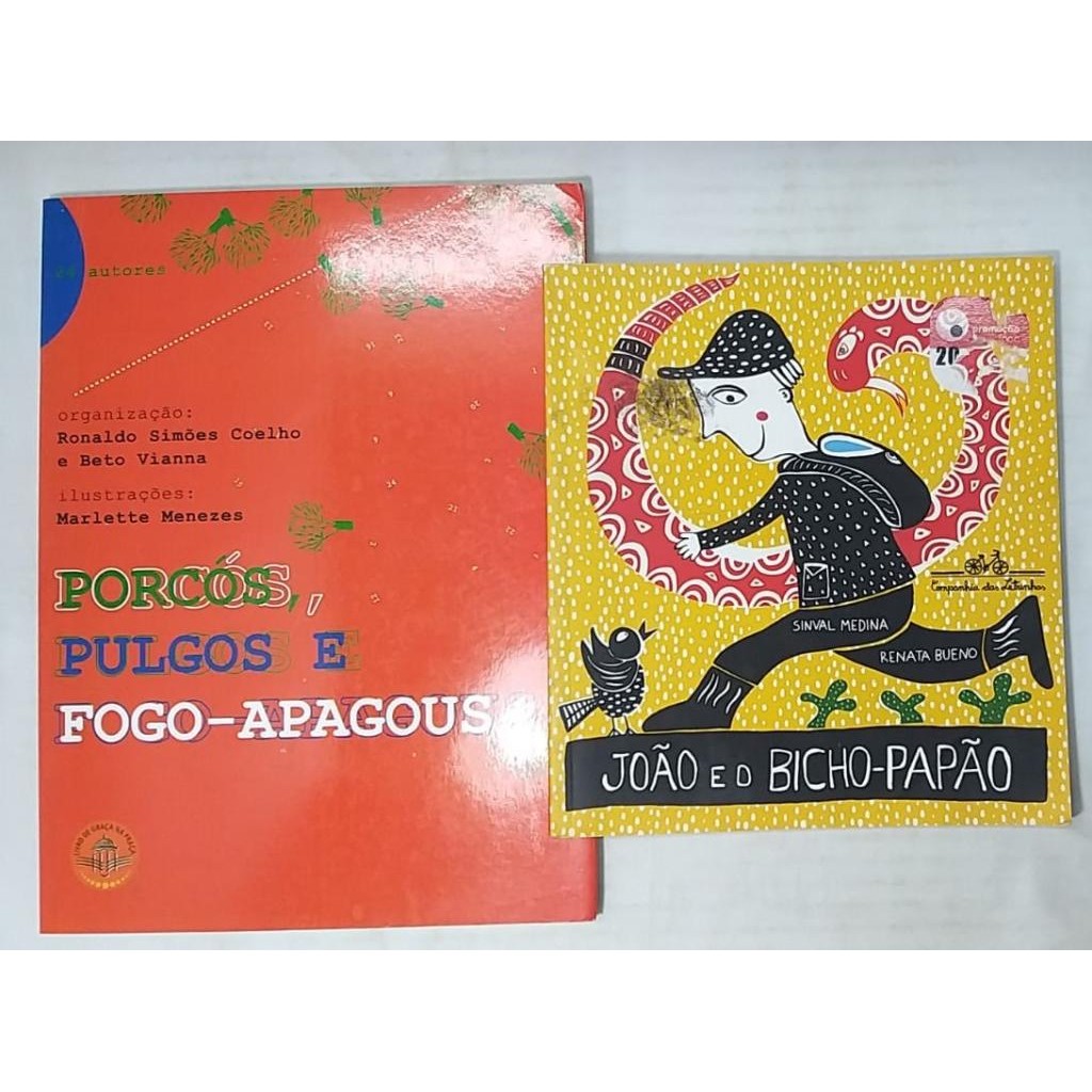 Kit 2 Livros João o Bicho Papão Porcos pulgos e fogo apagous