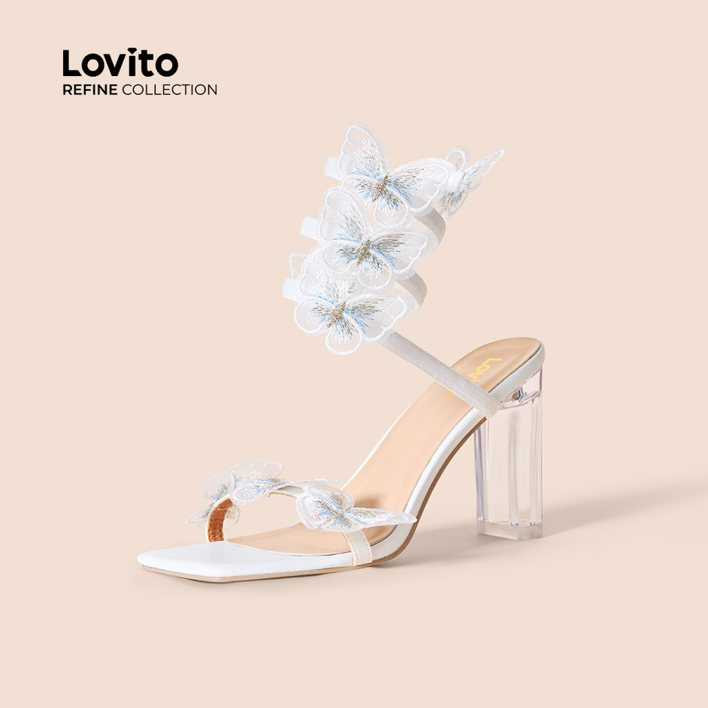 (Lovito Refine) Elegante Gravata Lisa Grosso Estilo Fada Saltos Para Mulher LFR10408 - Women Shoes