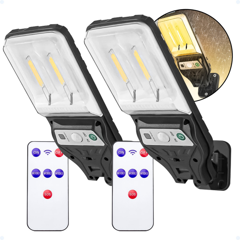 Refletor Solar Com Sensor de Presença Luminaria Led Automatico Moderna Para Parede Jardim Quintal
