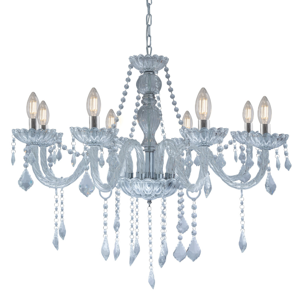 Lustre Cristal Legítimo Clássico 8 Braços Candelabro Maria Tereza E14 Bivolt