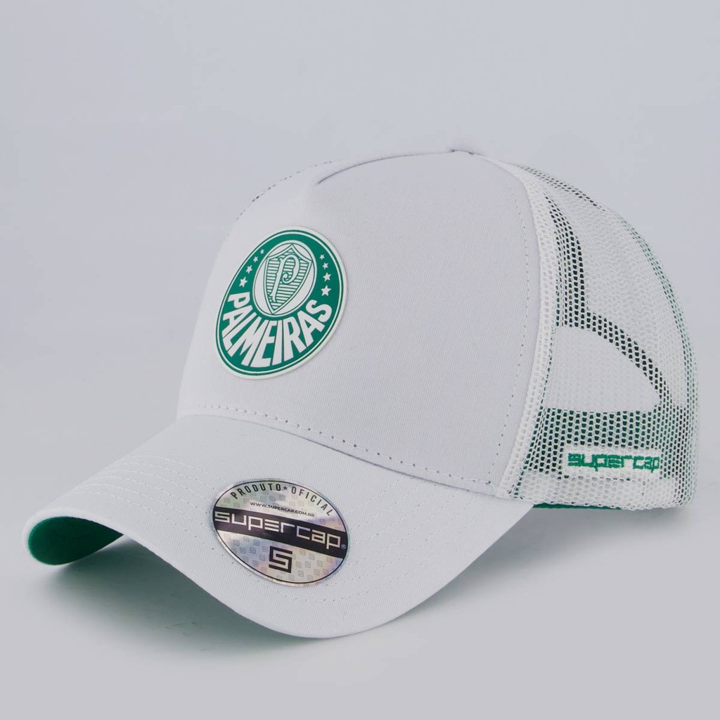Boné Palmeiras Trucker Branco e Verde