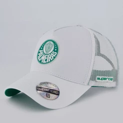 Boné Palmeiras Trucker Branco e Verde