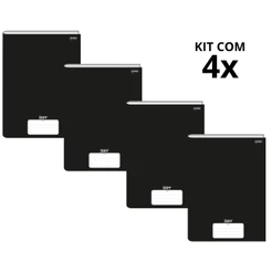 Kit Com 4 Caderno Brochura 96 Fls Pautado Capa Dura - Stiff KITS:KIT 08