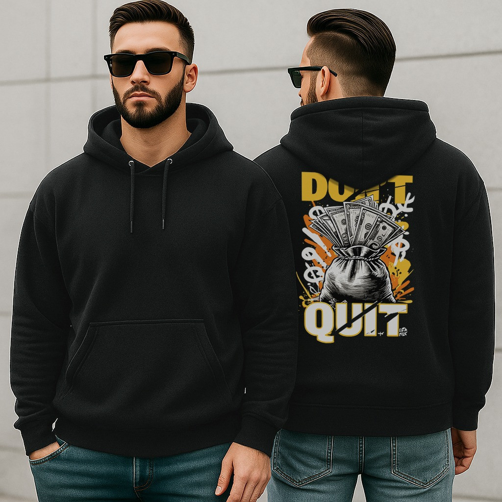 Moletom Masculino Canguru Com Capuz Estampa Dont Quit Money fox NESTAR