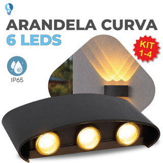Luminária Arandela Led Meia Lua Curva 6W Parede Luz Quente 6 LEDS Estrutura Preta em Oferta na Shopee