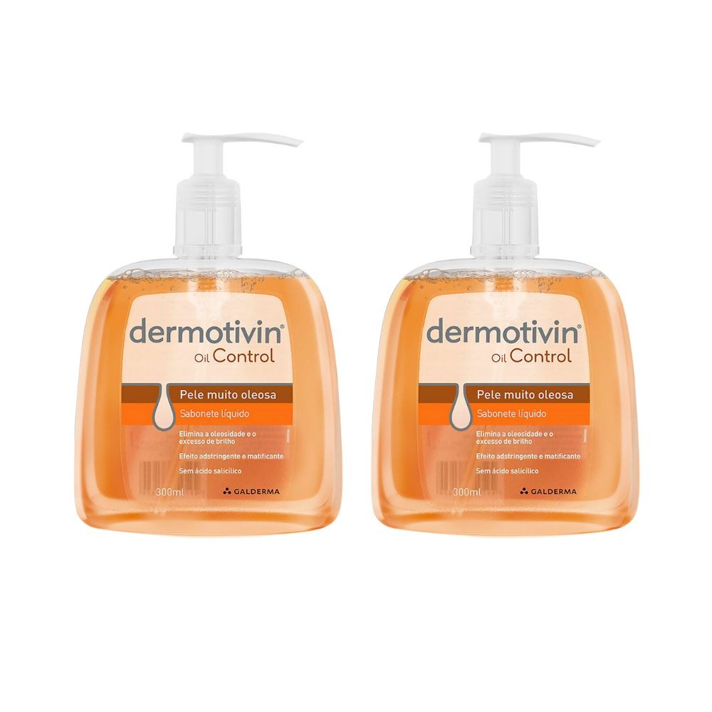 Kit 2 Dermotivin Oil Control Sabonete Líquido para Pele Muito Oleosa 300ml - Beauty