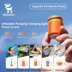 Bomba De Ar Elétrica Qunature 5.0kPa Deflação De Inflação Rápida Camping Magnética Portátil Ultraleve 3 Em 1