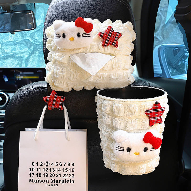 Lixeira De Carro Fofa De Alta Qualidade , Caixa De Tecido Feminina , Apoio De Braço Pendurado Extração De Papel xamz