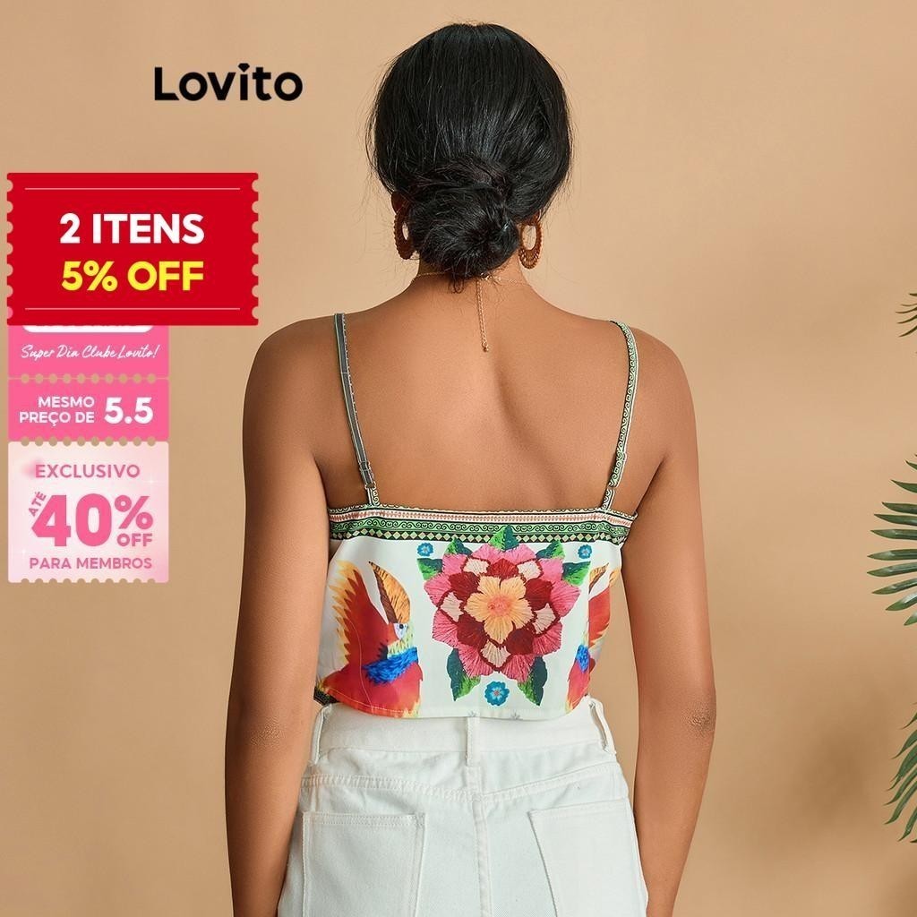 (Trendy) Lovito Boho Tropical Pattern Regata feminina LBL19208 - Women Clothes