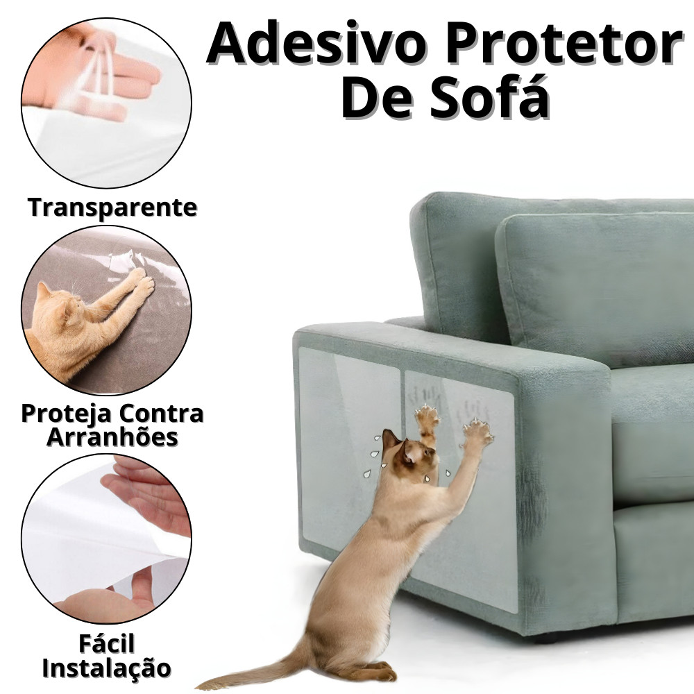 Protetor Sofá Gato Adesivo Arranhador Para Gatos Rolo Filme Transparente Autocolante Discreto Sofa