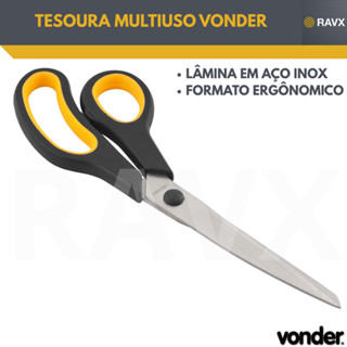 TESOURA USO GERAL MULTIUSO AÇO INOX 25CM VONDER em Oferta na Shopee