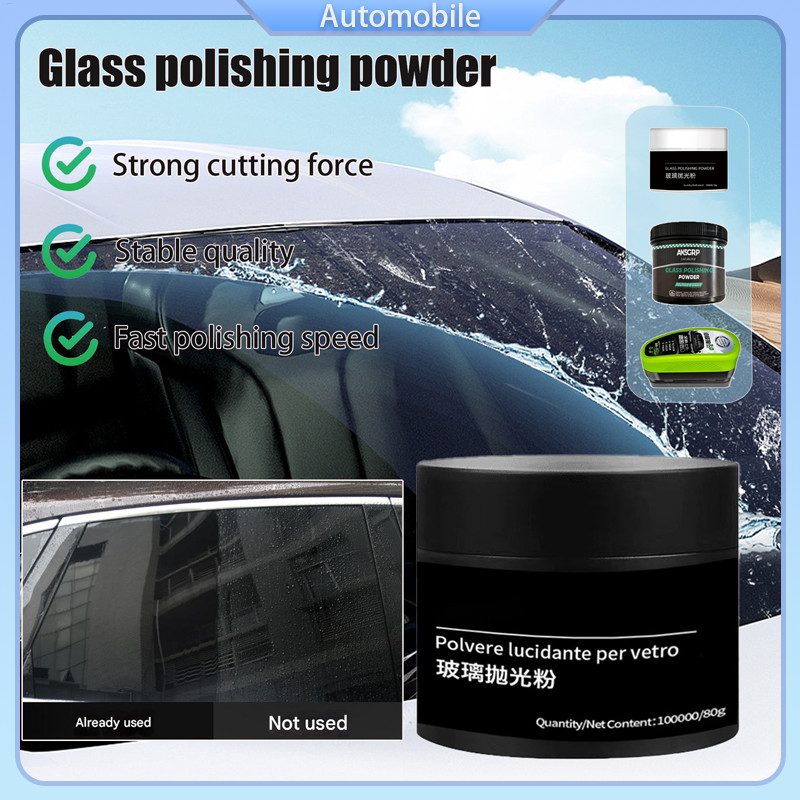 Pó Polonês de Vidro Arranhões De Vidro Pó Para Janela De Carro 80g Reparo Automotivo Melhorar A Clareza Da Visão 