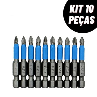 Jogo 10 Bits Ponteira Phillips Imantada Furadeira Parafusadeira Antiderrapante em Oferta na Shopee