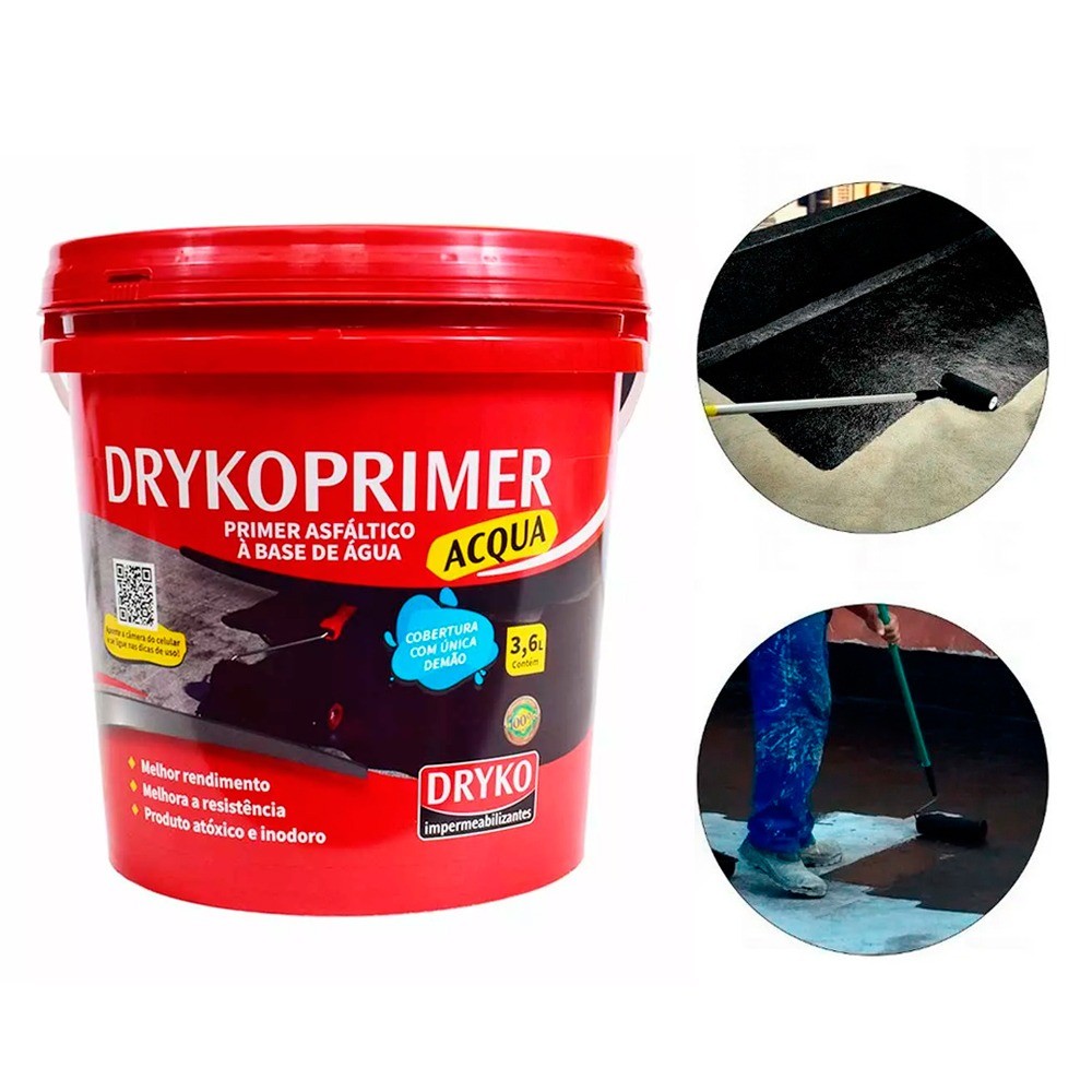 Primer asfáltico 3,6l para mantas e fitas asfálticas - DrykoPrimer - Home & Living