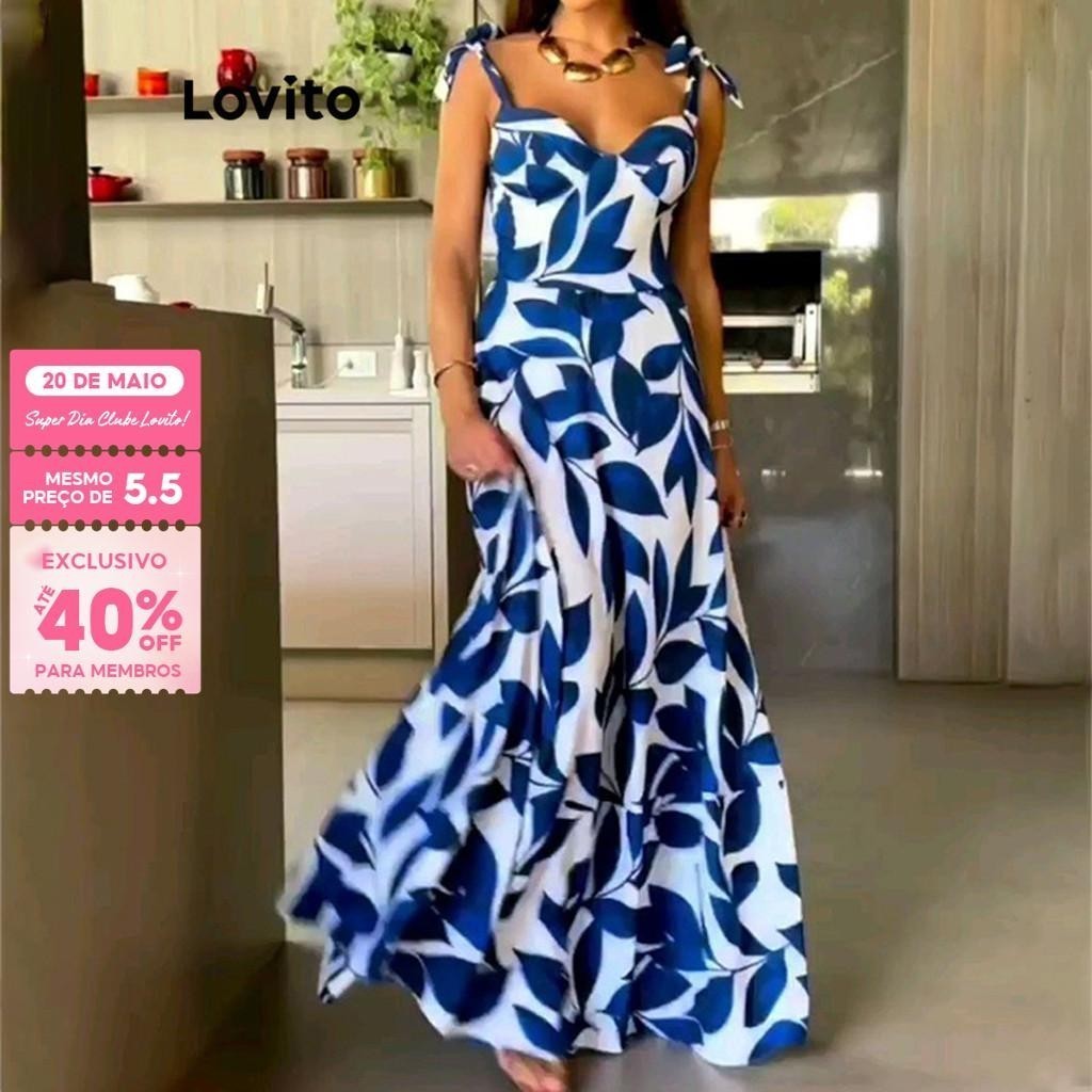 (Trendy) Lovito Vestido Boho Plantas Flores Vestido Para Mulheres LNL74079 - Women Clothes