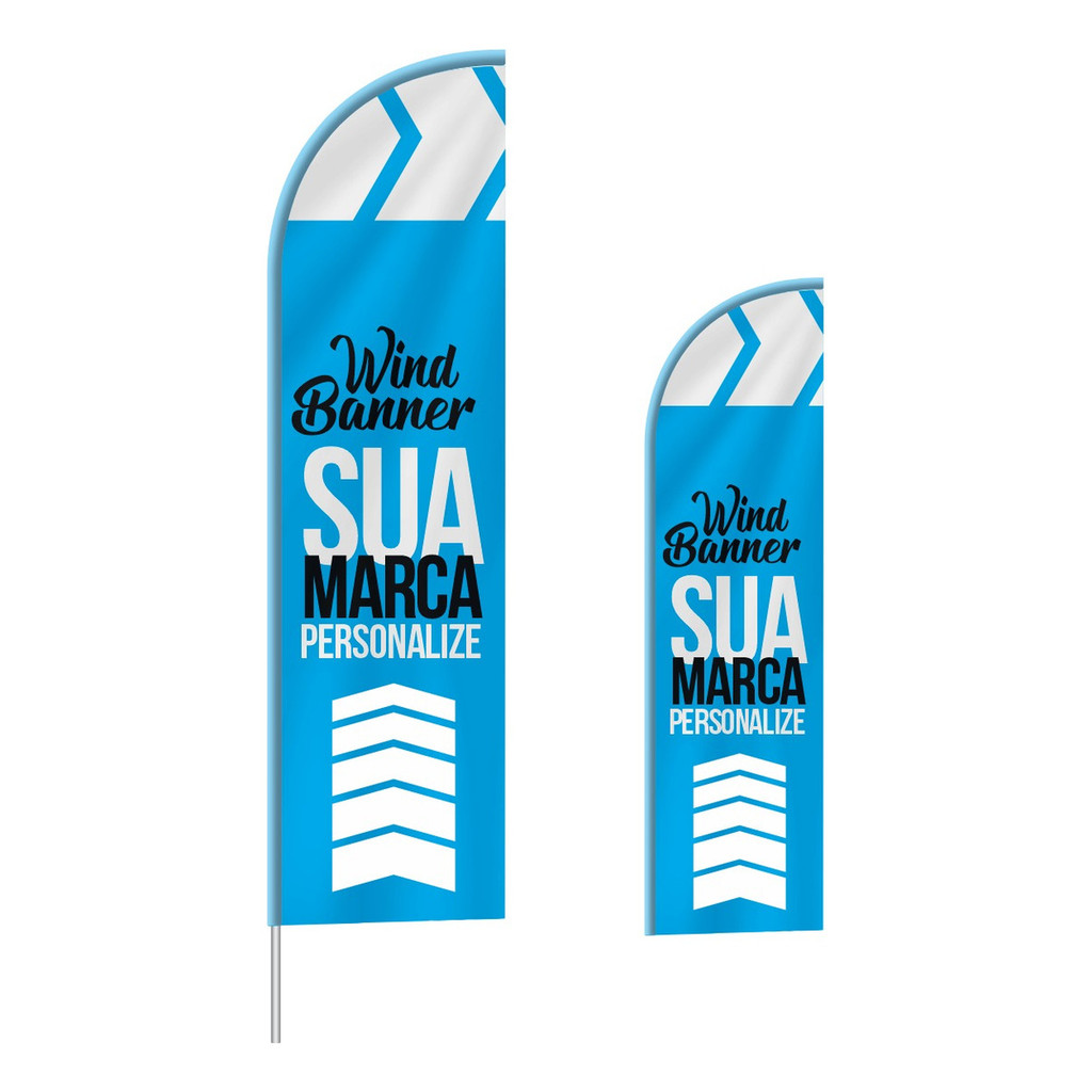 Wind Banner Bandeira Vento Dupla Face 150X50cm (só Tecido) Flag em Oferta na Shopee