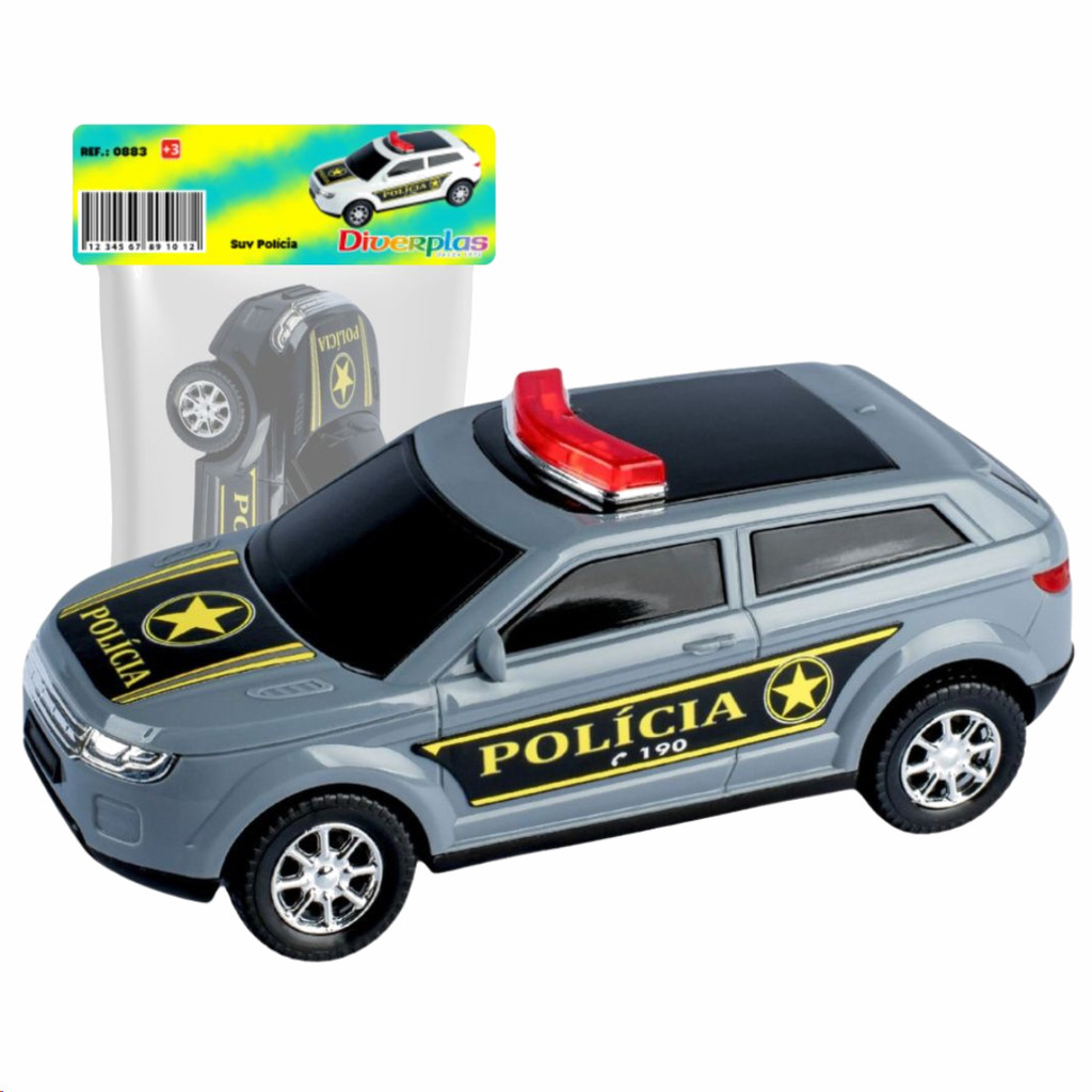 Carrinho Suv Miniatura Policia Passeio Brinquedo Meninos