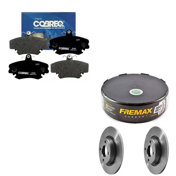 Kit Disco Freio Sólido + Jogo Pastilha Freio CLIO LOGAN SANDERO – FREMAX / Cobreq