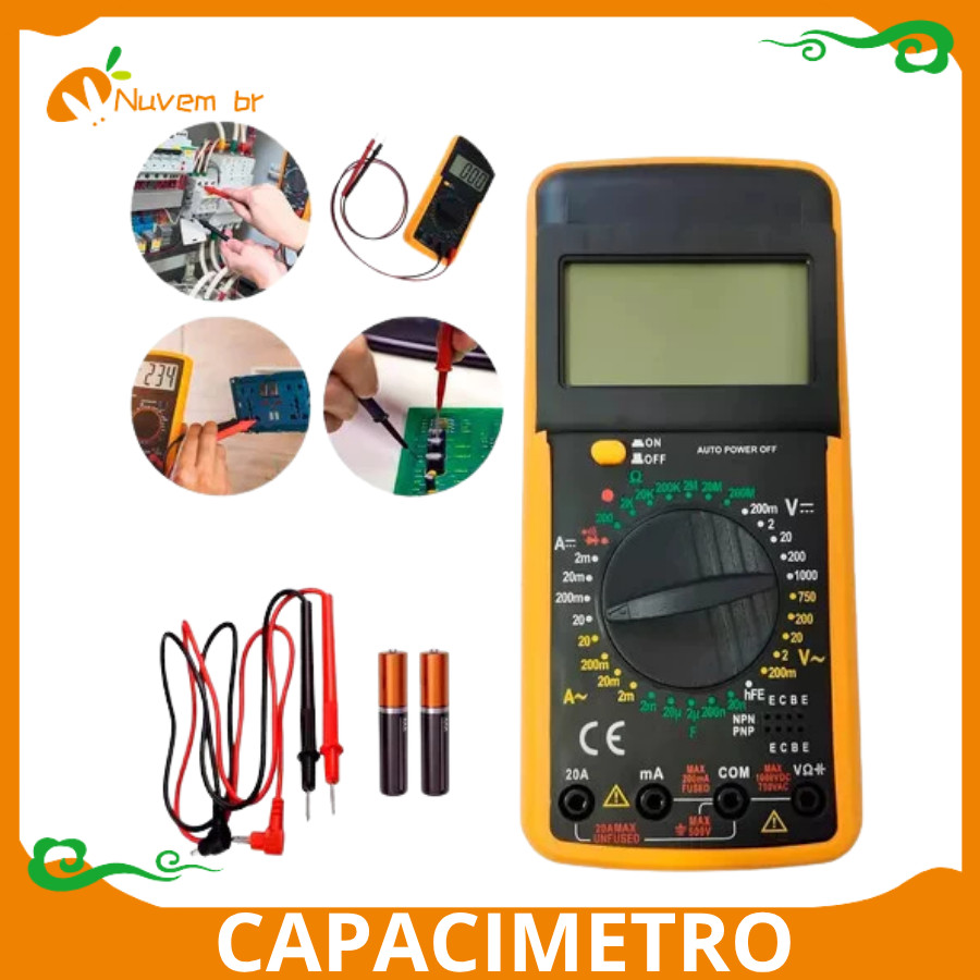 Multimetro Digital Com Capacimetro Portátil Profissional Display Lcd Original BOOM-6007 em Oferta na Shopee