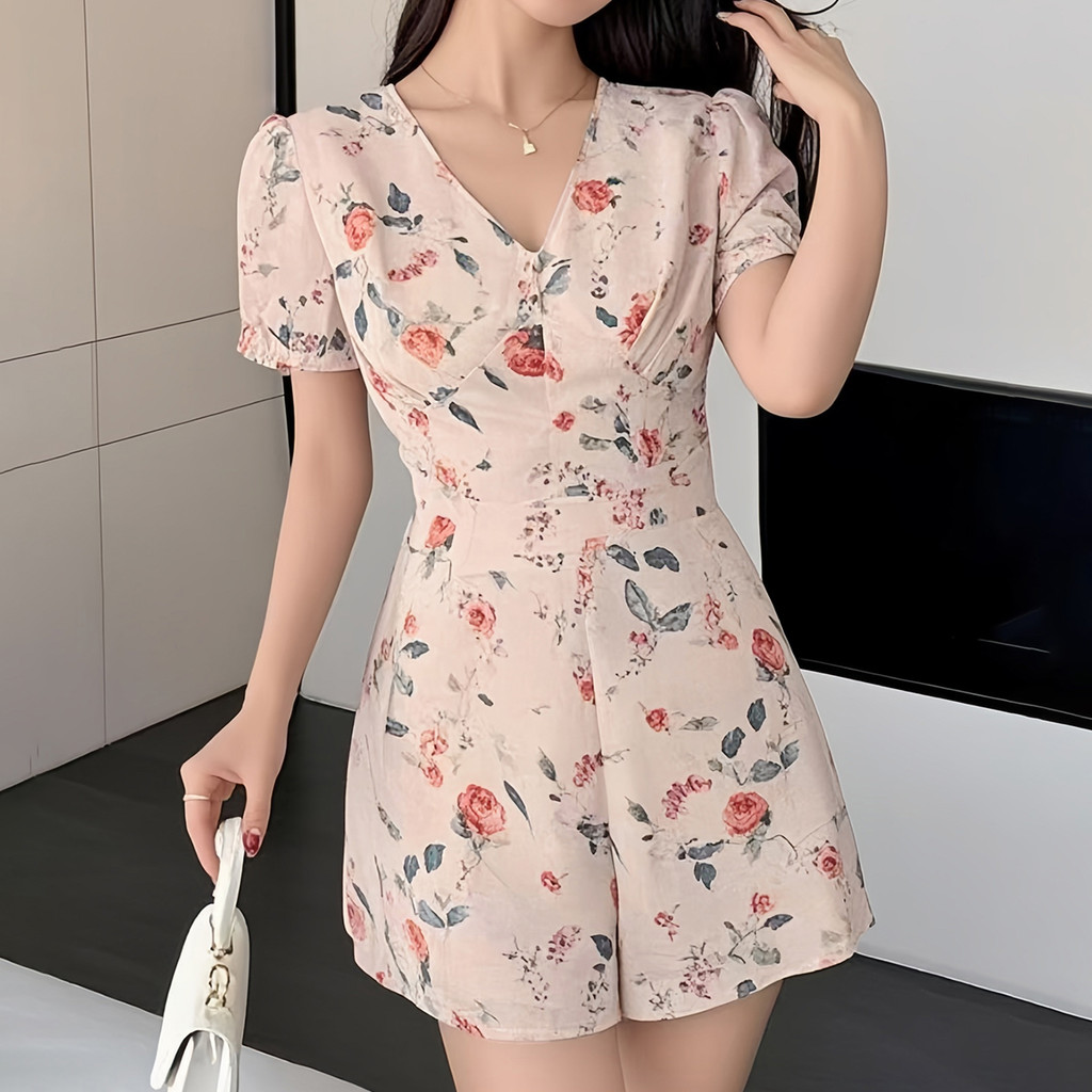 Detalhes do Lovito Macacão Boho com Zíper Macacão de Primavera/verão Macio e Confortável para mulheres L137ED071
