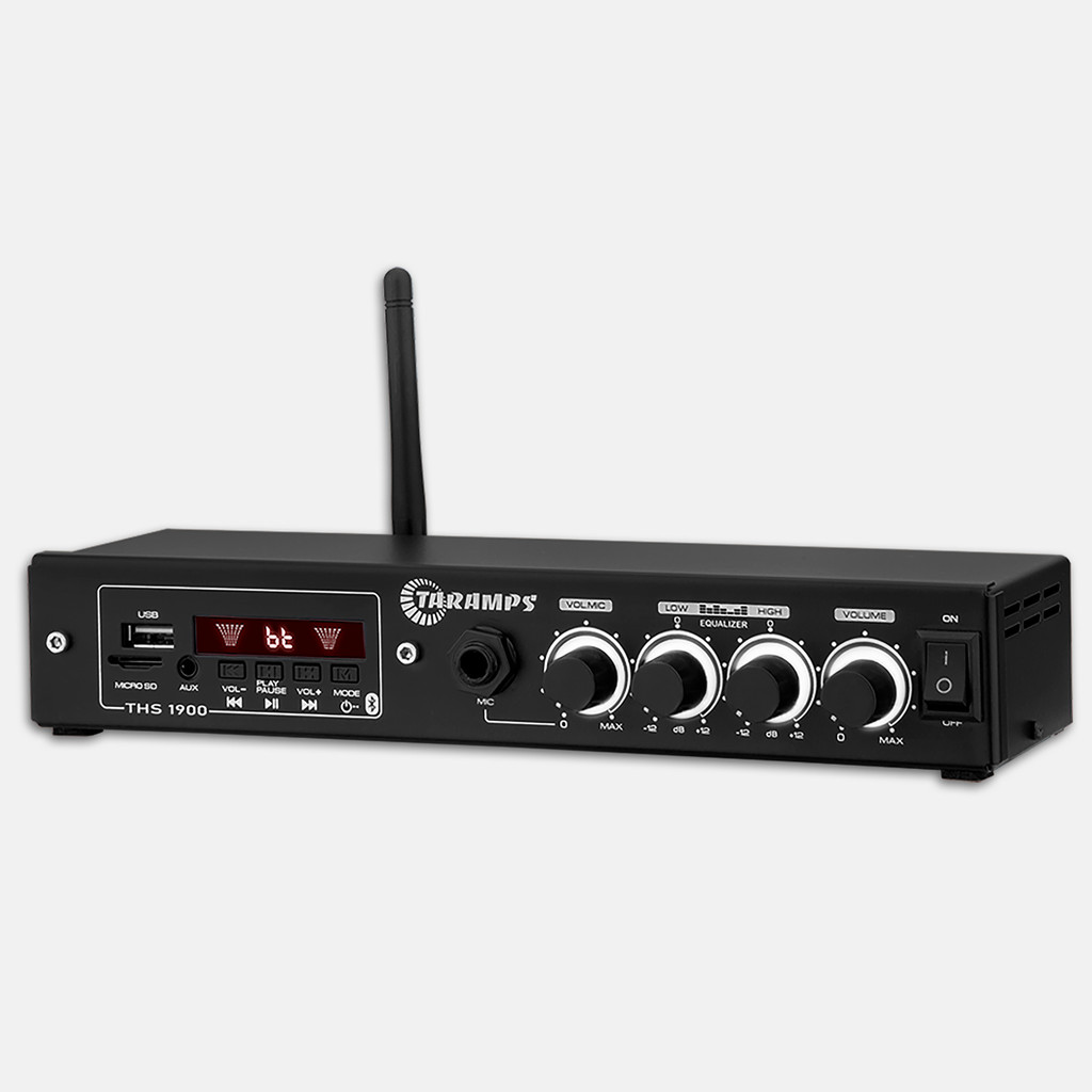 Amplificador Taramps THS 1900 Bluetooth USB SD AUX Mic Bivolt Som Ambiente Comercial em Oferta na Shopee