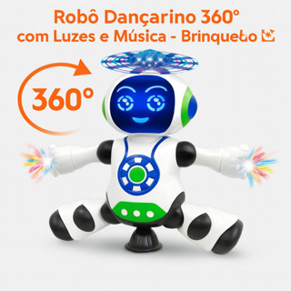 Robô Dançarino Brinquedo Musical Infantil com Luzes 3D, Sons, Gira 360°, Dança e Emite Luz em Oferta na Shopee