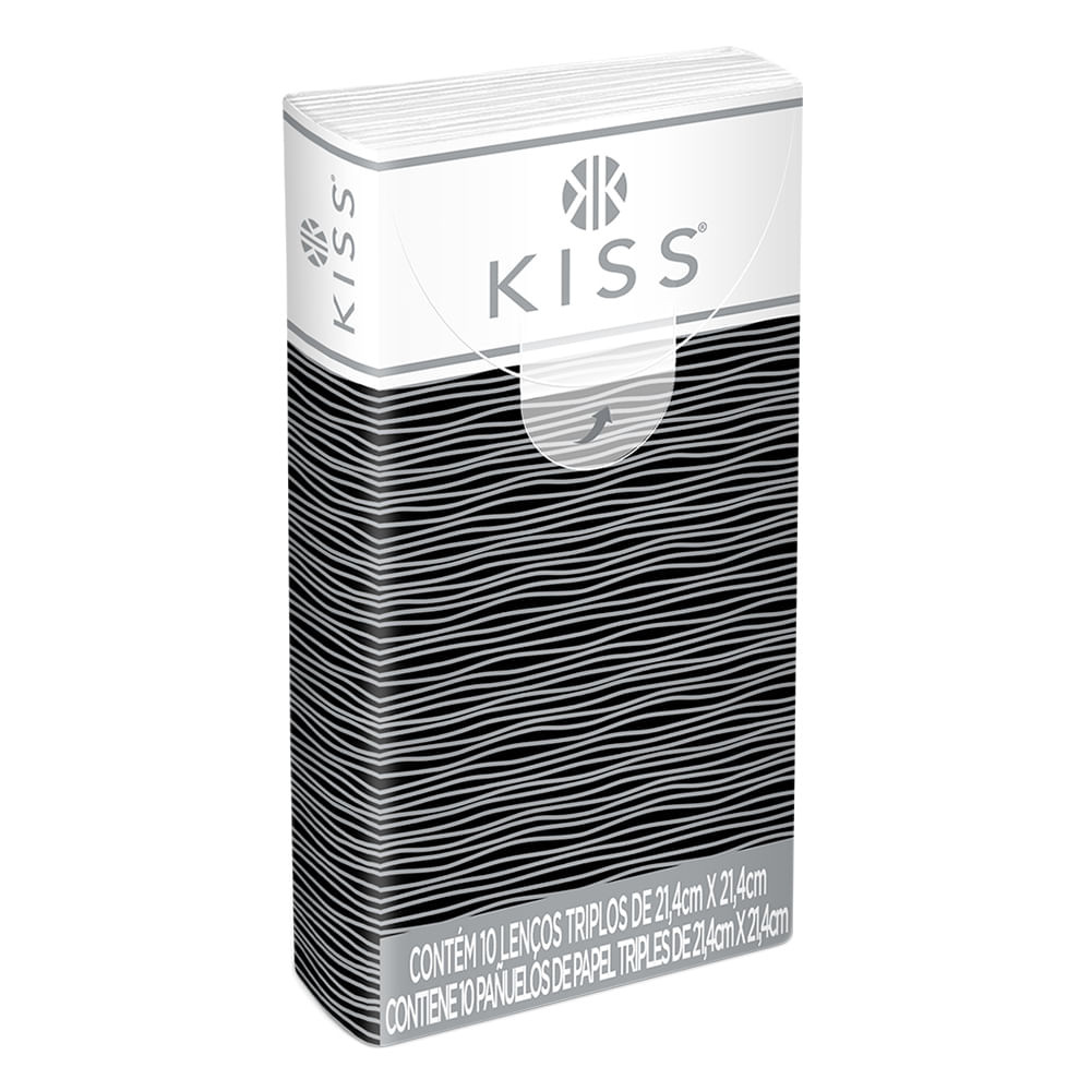 Lenço de Papel Kiss Bolso Embalagens Sortidas Folha Tripla com 10 Unidades - Home Appliances