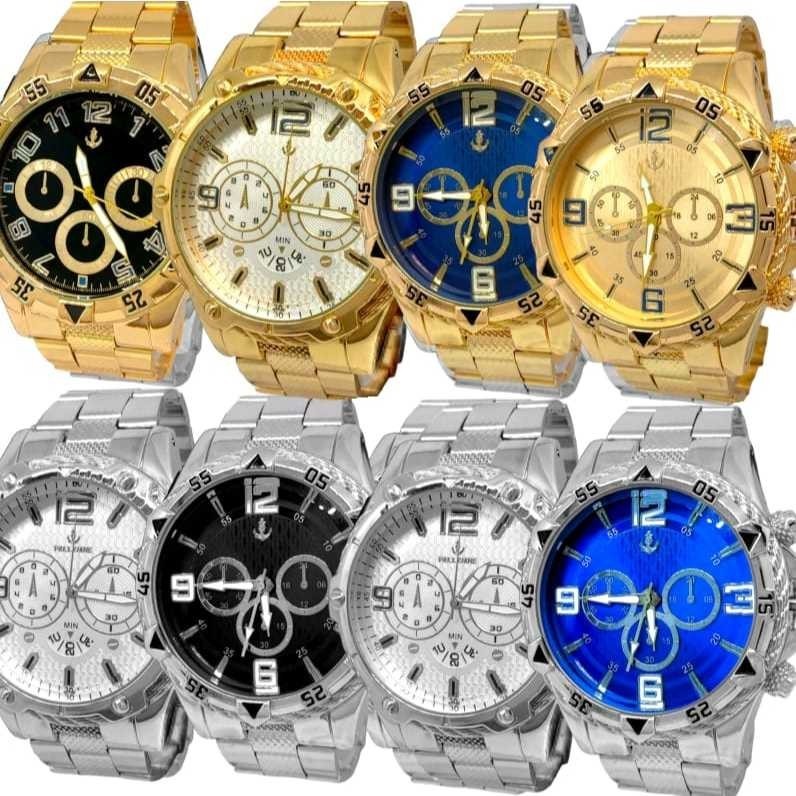 Kit Relógio Masculino 10 Relogio Pulseira Em Aço Relogio Dourado Relógio Prata de Pulso original Top S-CXS