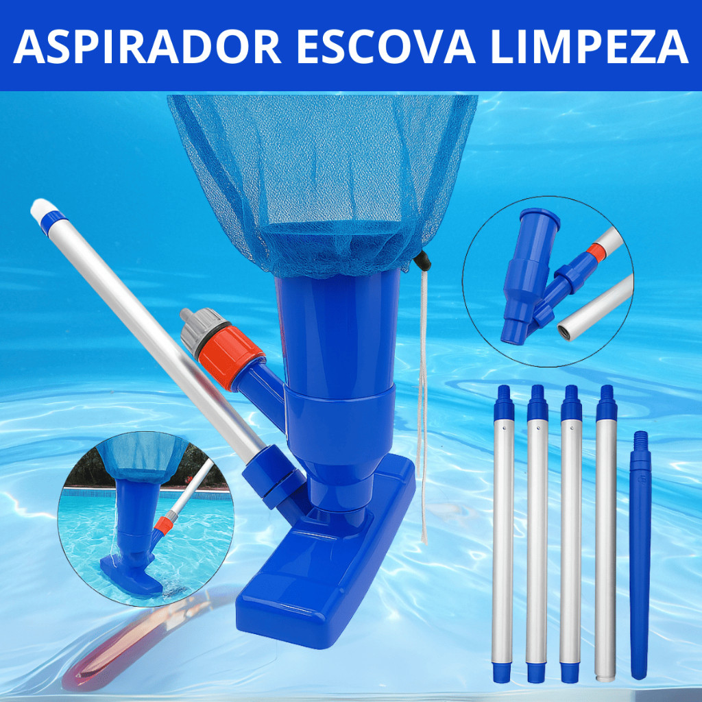 Aspirador Escova Para Limpeza De Piscina Sem Bomba A Vacuo COM CABO