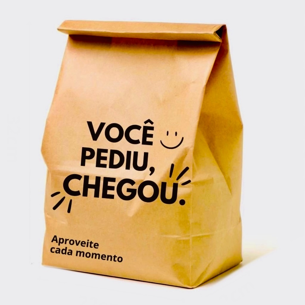 50~200 SACO DELIVERY KRAFT VOCÊ PEDIU CHEGOU TAM PP - REFORÇADO (25 X 18 X 12) em Oferta na Shopee